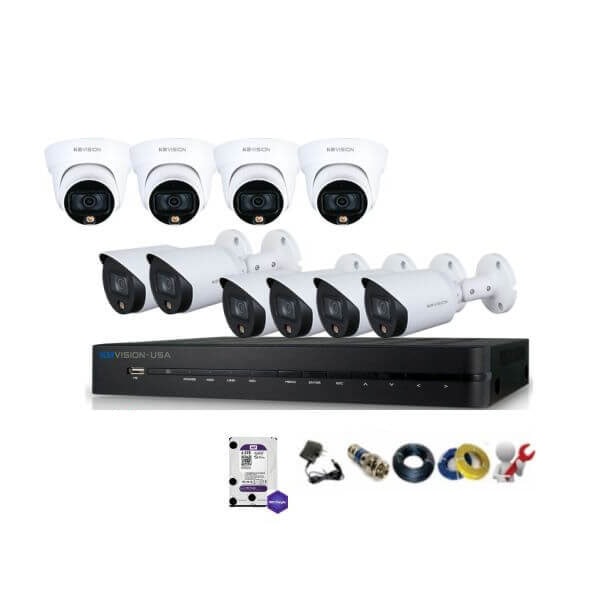 Bộ 10 Mắt Camera Fullcolor KBvision Có Màu Ban Đêm 2.0M