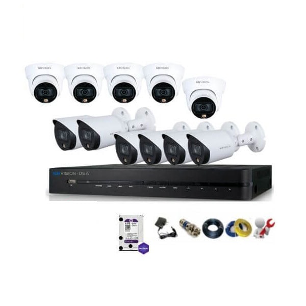 Bộ 11 Mắt Camera Fullcolor KBvision Có Màu Ban Đêm 2.0M