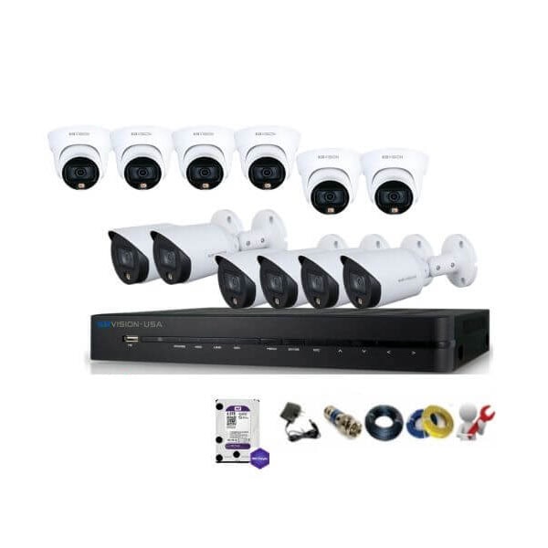 Bộ 12 Mắt Camera Fullcolor KBvision Có Màu Ban Đêm 2.0M