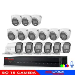 Bộ 15 Mắt Camera Âm Thanh Có Màu Ban Đêm Hikvision 2.0M