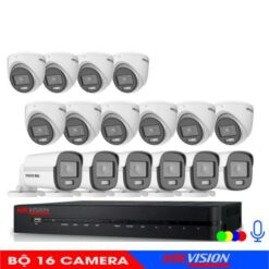 Bộ 16 Mắt Camera Âm Thanh Có Màu Ban Đêm Hikvision 2.0M
