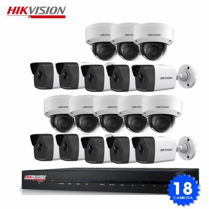 Bộ camera 18 Mắt CAMERA IP Hikvision 4.0MP Full hd 2K