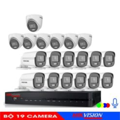 Bộ 19 Mắt Camera Âm Thanh Có Màu Ban Đêm Hikvision 2.0M