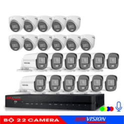 Bộ 22 Mắt Camera Âm Thanh Có Màu Ban Đêm Hikvision 2.0M