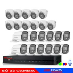Bộ 23 Mắt Camera Âm Thanh Có Màu Ban Đêm Hikvision 2.0M