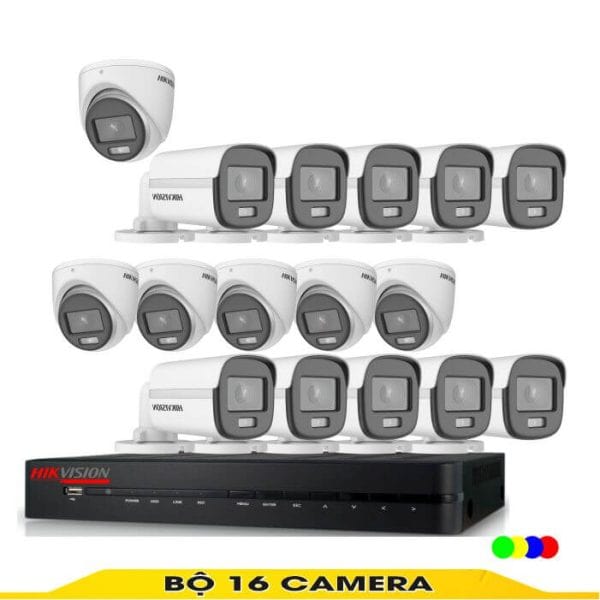 Bộ camera 16 Mắt Có Màu Ban Đêm Hikvision 2.0MP