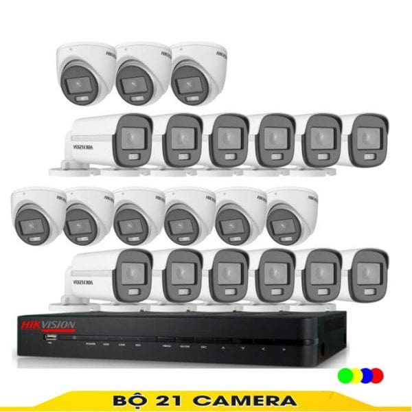 Bộ camera 21 Mắt Có Màu Ban Đêm Hikvision 2.0MP