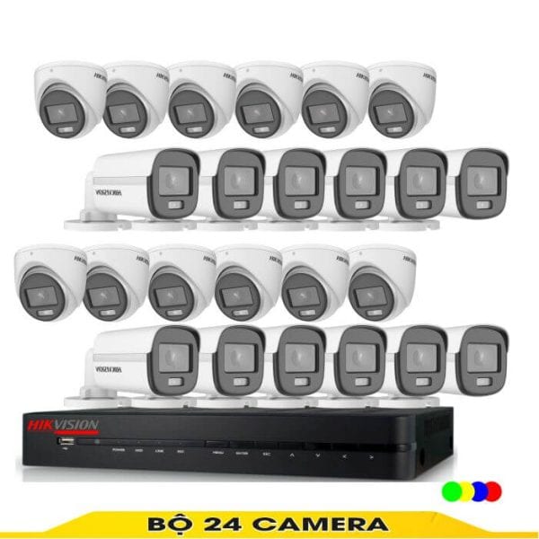 Bộ Camera 24 Mắt Có Màu Ban Đêm Hikvision 2.0MP