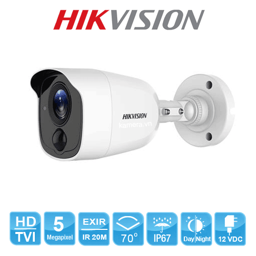 Camera HIKVISION DS-2CE12H0T-PIRL 5.0 Megapixel, EXIR 20m, F3.6mm,3