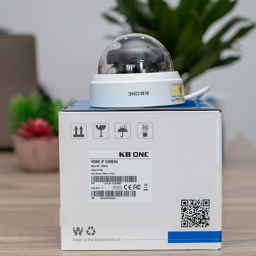 Camera IP Wifi KBONE KN-2002WN 2.0 Megapixel, IR 20m, F2.8mm góc nhìn 135 độ, MicroSD tối đa 128GB, kết nối Wifi