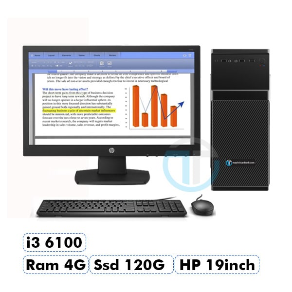 Cấu Hình Văn Phòng i3-6100 (TẶNG KÈM Bộ phím, chuột + loa giải trí 2.0 + lót chuột cao cấp )