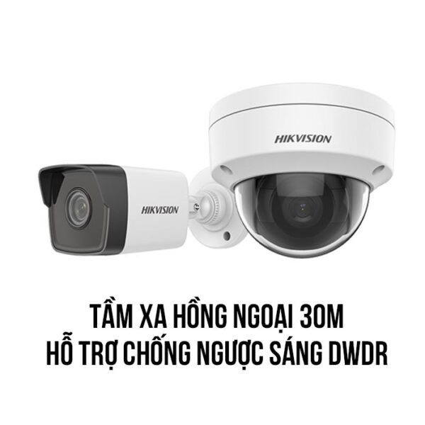 Lắp đặt trọn bộ 2 camera IP HIKVISION 2MP