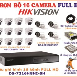 TRỌN BỘ 16 CAMERA Analog HIKVISION 2.0MP full HD