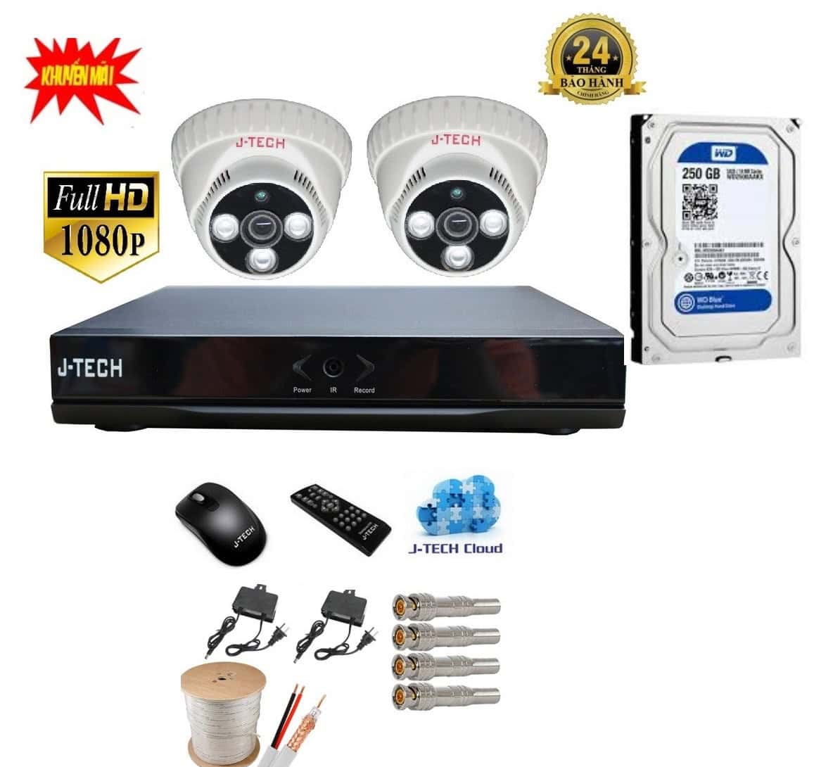 Trọn bộ 2 camera jtech