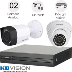 TRỌN BỘ 2 CAMERA KBVISION 2MP CHÍNH HÃNG FULL HD 1080P
