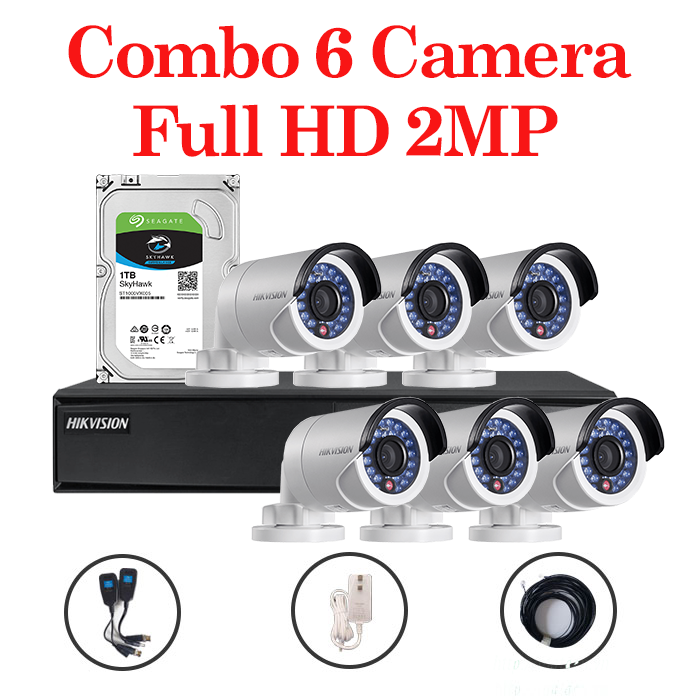 Trọn Bộ 6 Camera HIKVISION 2MP (1080full HD)