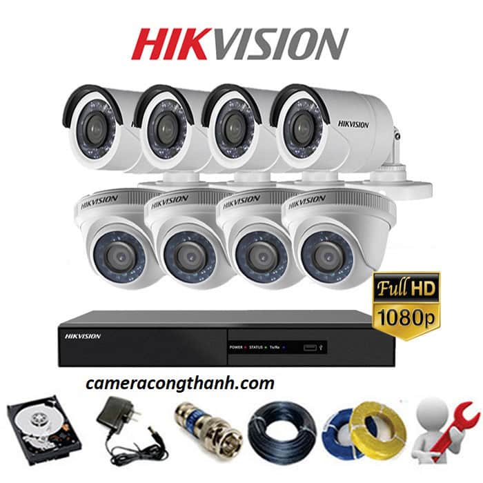 Trọn Bộ 8 Camera HIKVISION 2MP (1080full HD)